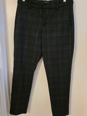 Liverpool Women's Black Green Plaid Pants